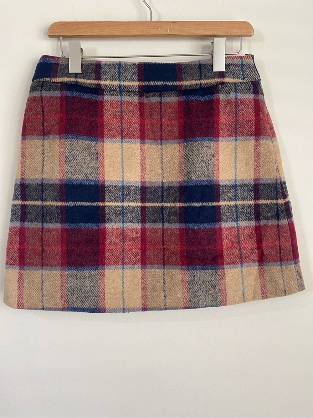 RIHOAS Plaid Mini Skirt in Red, Navy and Cream